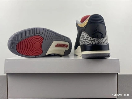 CK9246- Retro SoftTouch 3 3832 Jordan Black Gold Cement 1014
